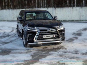 Защита переднего бампера с ДХО 76 мм для Lexus LX-570/450d № LEXLX450d15-13